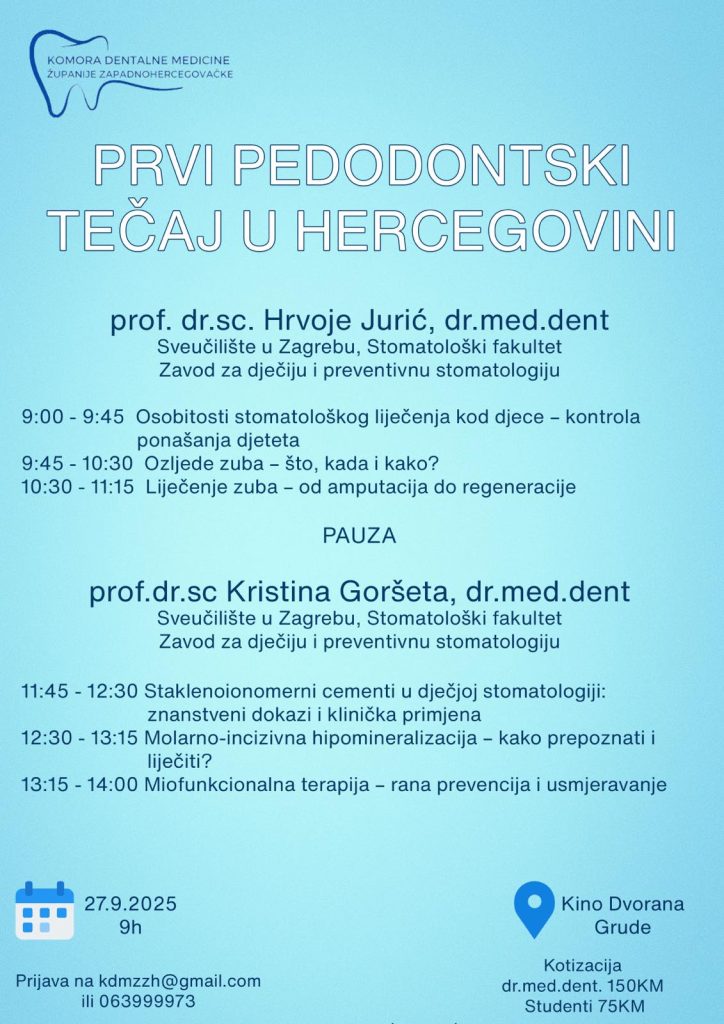 Prvi pedodontski tečaj u Hercegovini